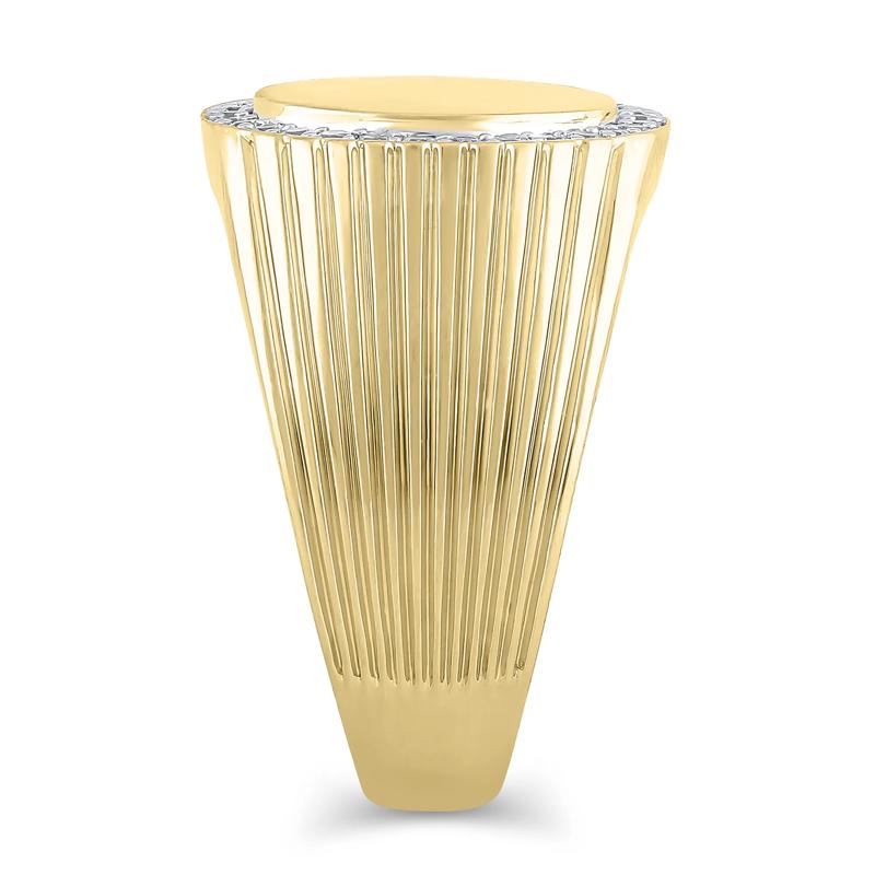 Men's Lab Grown Diamond Signet Ring in 10K Yellow Gold (1/3 ct. tw.) – Image 3 of 3