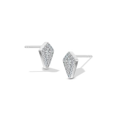 Diamond Kite Stud Earrings in 10K White Gold (1/7 ct. tw.)