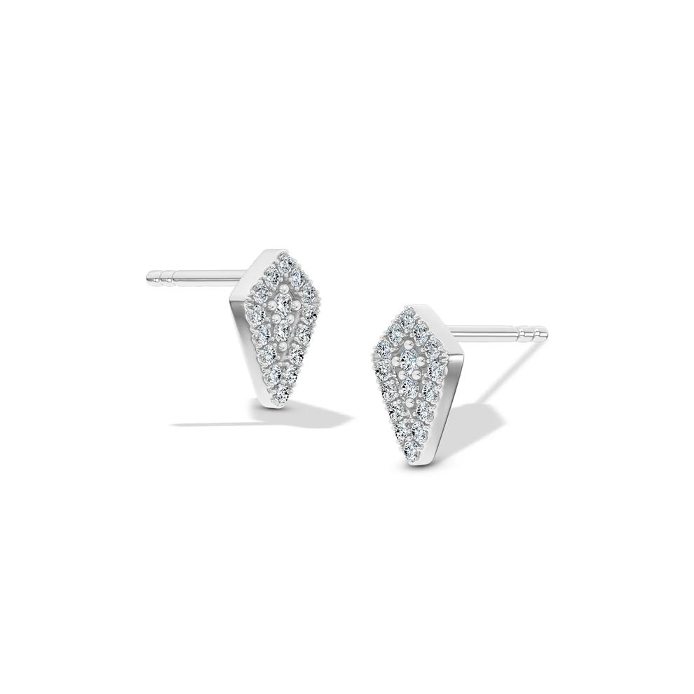 Diamond Kite Stud Earrings in 10K White Gold (1/7 ct. tw.) – Image 1 of 2