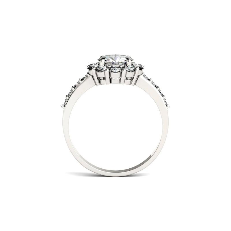 Moissanite Halo Ring in 14K White Gold &#40;1 4/5 ct. dew&#41; – Image 2 of 4