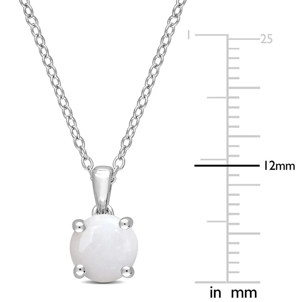 Opal Solitaire Pendant in Sterling Silver  – Image 3 of 4