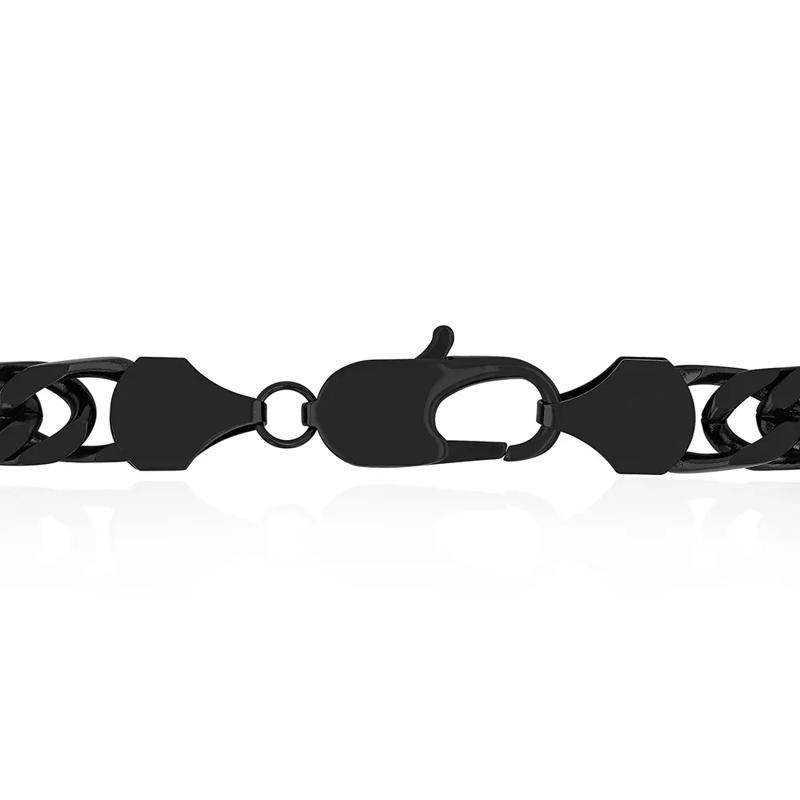 Men&rsquo;s Curb Chain in Black Ion-Plated Stainless Steel, 24&quot; – Image 2 of 2