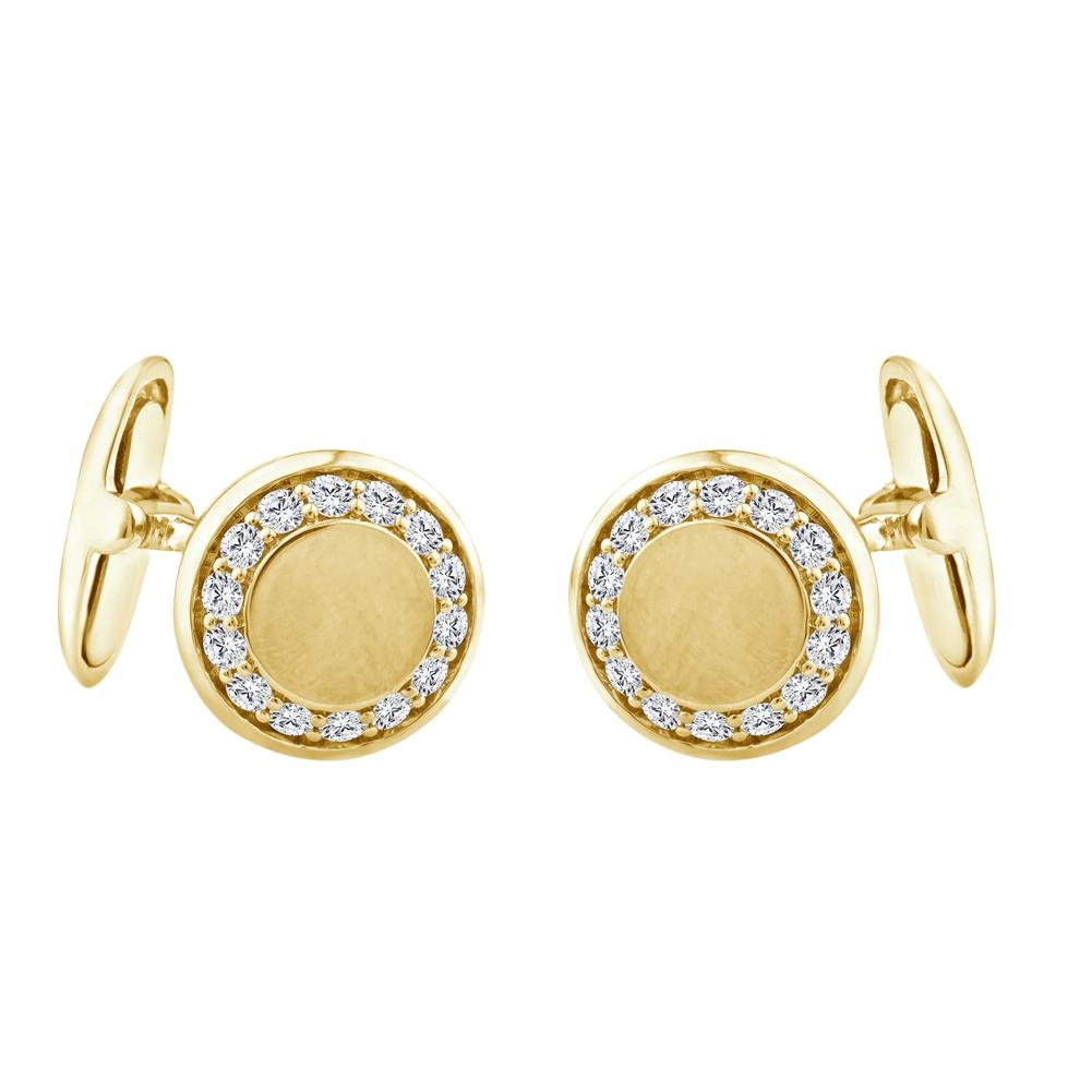 Men's Lab Grown Diamond Round Cufflinks in Vermeil (1 ct. tw.) – Image 1 of 2