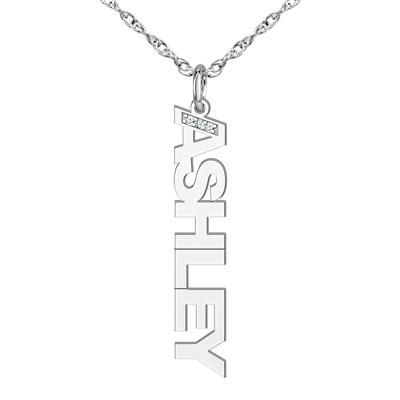 Diamond Accent Name Plate Necklace