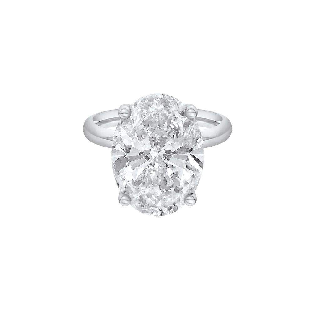 Lab Grown Diamond Oval Solitaire Ring in 14K White Gold (10 ct.) – Image 1 of 4