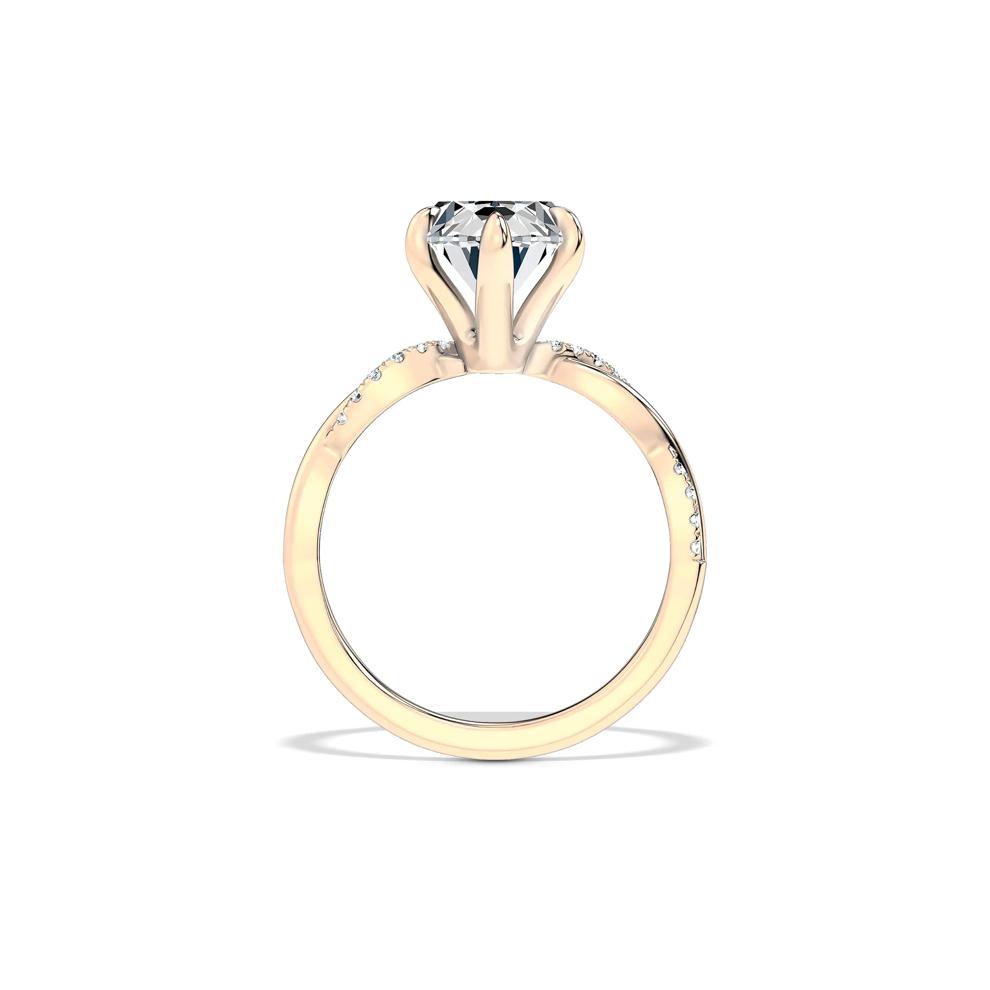 Lab Grown Diamond Marquise Center Twist Shank Engagement Ring in 14K Yellow Gold (3 ct. tw.) – Image 2 of 4