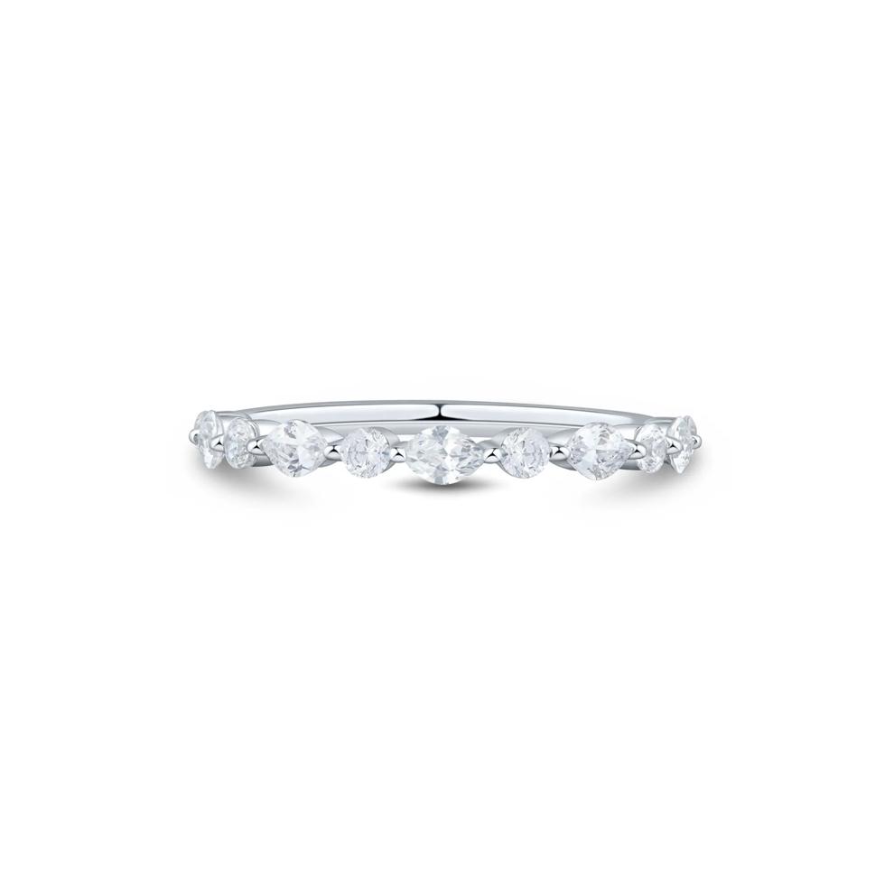 Lab Grown Marquise and Round Diamond Band in 10K White Gold (1/2 ct. tw.) – Image 1 of 3