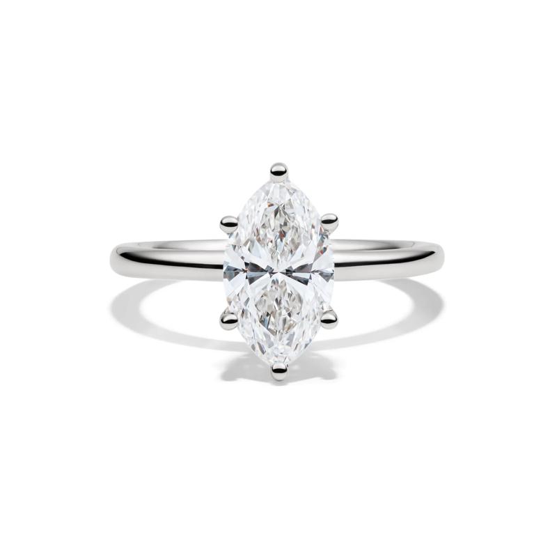Lab Grown Diamond Solitaire Marquise Engagement Ring in 14K White Gold &#40;2 ct.&#41; – Image 1 of 4