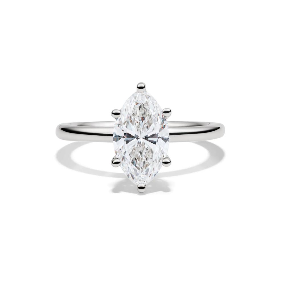 Lab Grown Diamond Solitaire Marquise Engagement Ring in 14K White Gold (2 ct.) – Image 1 of 4