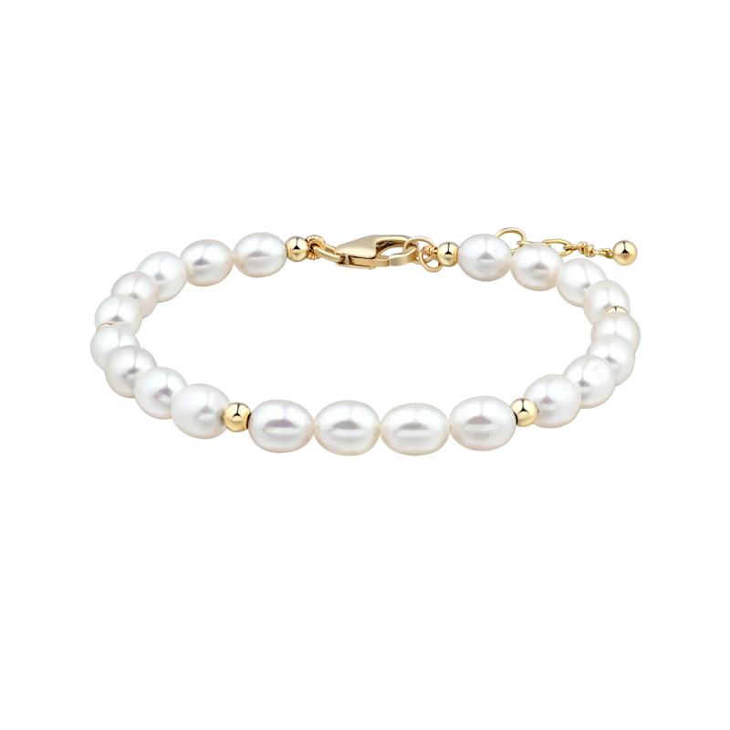 Freshwater Cultured Pearl Bracelet in 14K Yellow Gold – Image 1 of 3