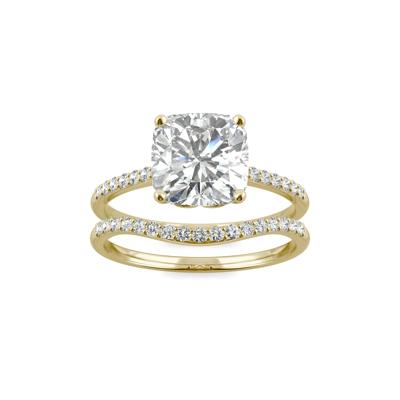 Cushion-Cut Moissanite Ring Set in 14K Gold (2 5/8 ct. dew)