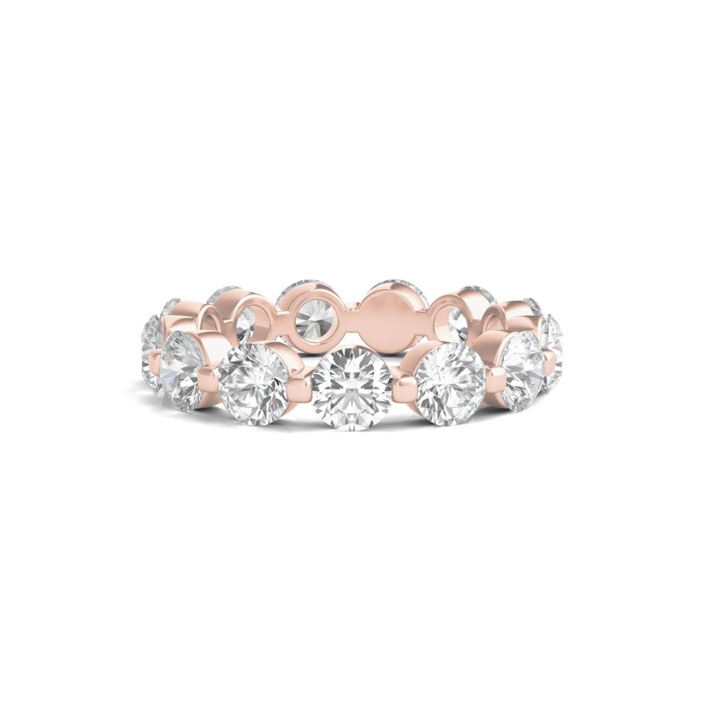 Round Brilliant-Cut Lab Grown Diamond Eternity Band in 14k Rose Gold (4 ct. tw.) – Image 1 of 3