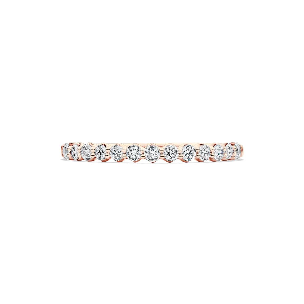 Lab Grown Diamond Round Anniversary Band in 10K Rose Gold (1/7 ct. tw.) – Image 1 of 4
