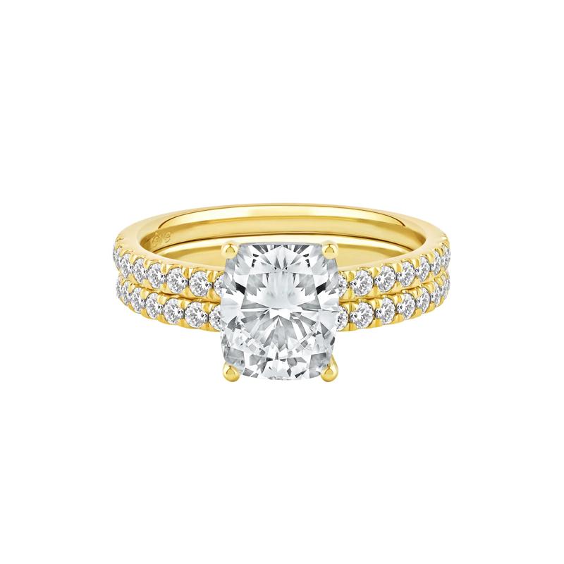 Charlotte Lab Grown Diamond Elongated Cushion-Cut Engagement Ring Set in 14K Yellow Gold &#40;2 3/4 ct. tw.&#41; – Image 1 of 4