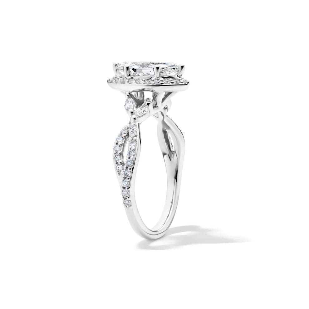 Lab Grow Diamond Marquise-Cut Halo Engagement Ring in 14K White Gold (1 1/2 ct. tw.) – Image 3 of 4