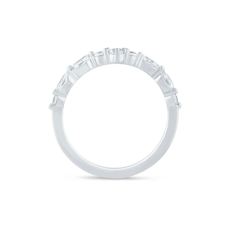 Lab Grown Diamond Round and Marquise Contour Band in 14K White Gold &#40;3/8 ct. tw.&#41; – Image 2 of 3