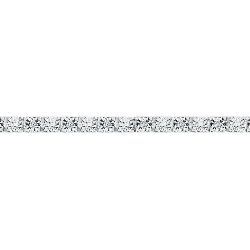 1/10 ct. tw. Diamond Bracelet in Sterling Silver – Image 2 of 2