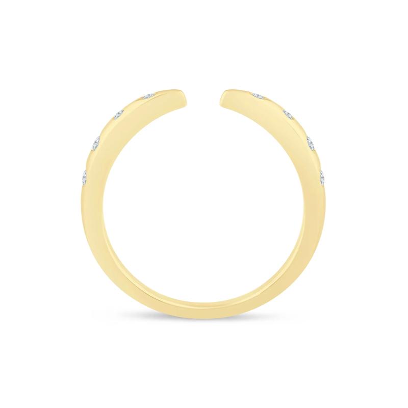 Lab Grown Diamond Burnished Open Band in 14K Yellow Gold &#40;1/10 ct. tw.&#41; – Image 2 of 3