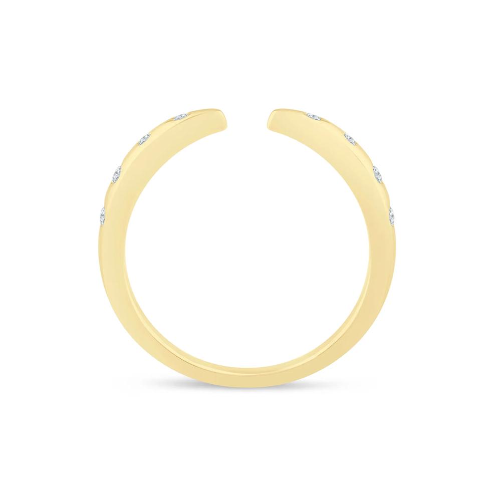 Lab Grown Diamond Burnished Open Band in 14K Yellow Gold (1/10 ct. tw.) – Image 2 of 3