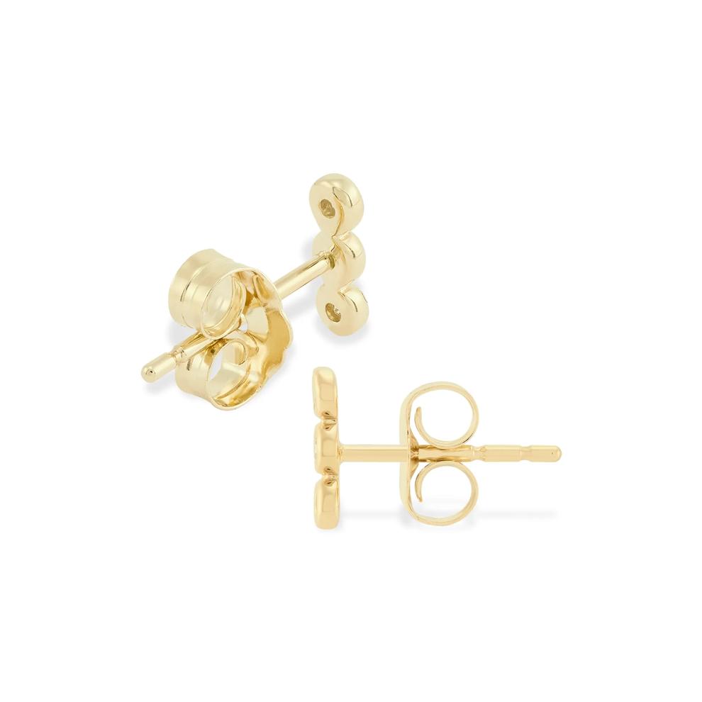 Diamond Accent Three-Stone Stud Earrings in 14K Yellow Gold – Image 2 of 2