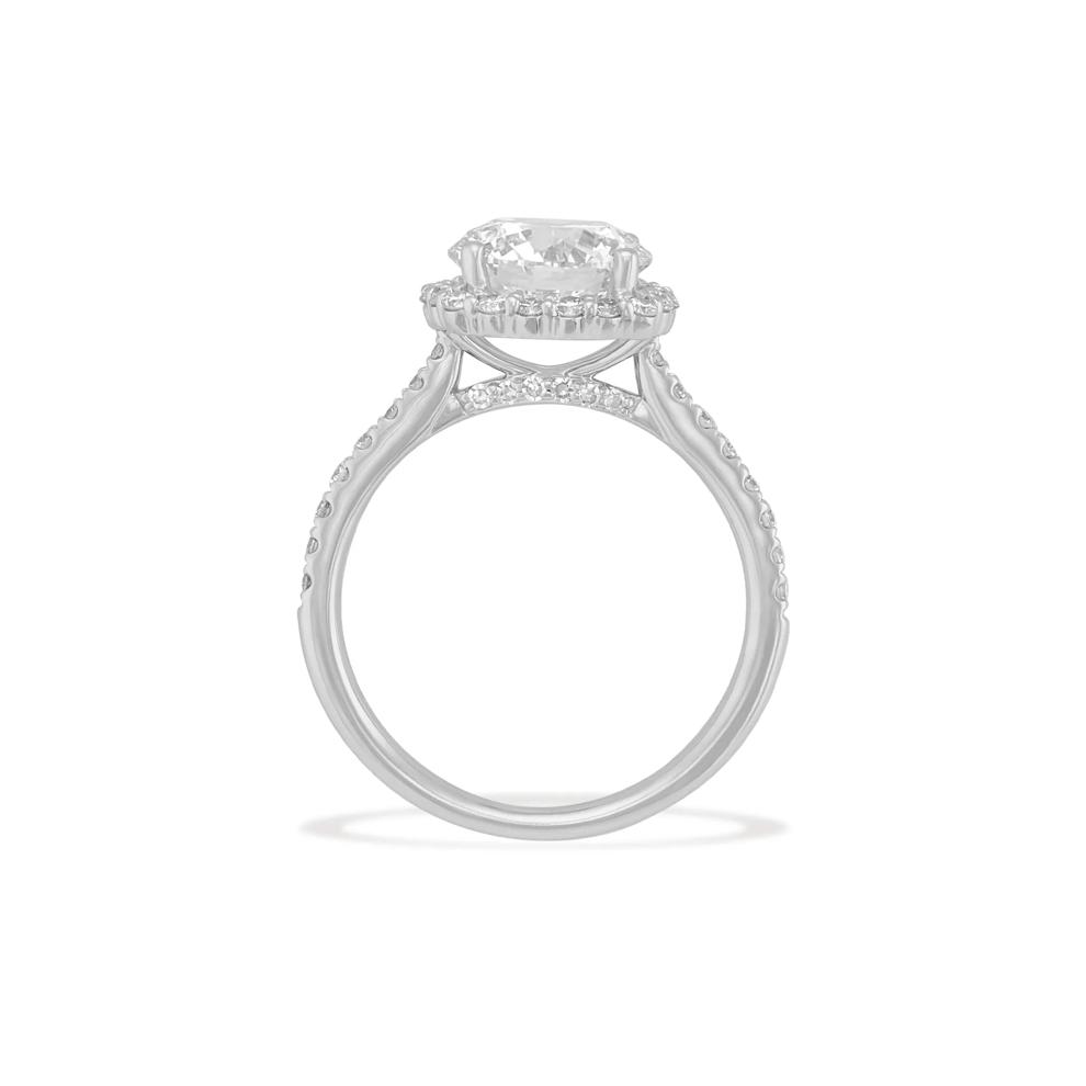 Lab Grown Diamond Round Center Halo Engagement Ring in 14K White Gold (3 ct. tw.) – Image 3 of 4