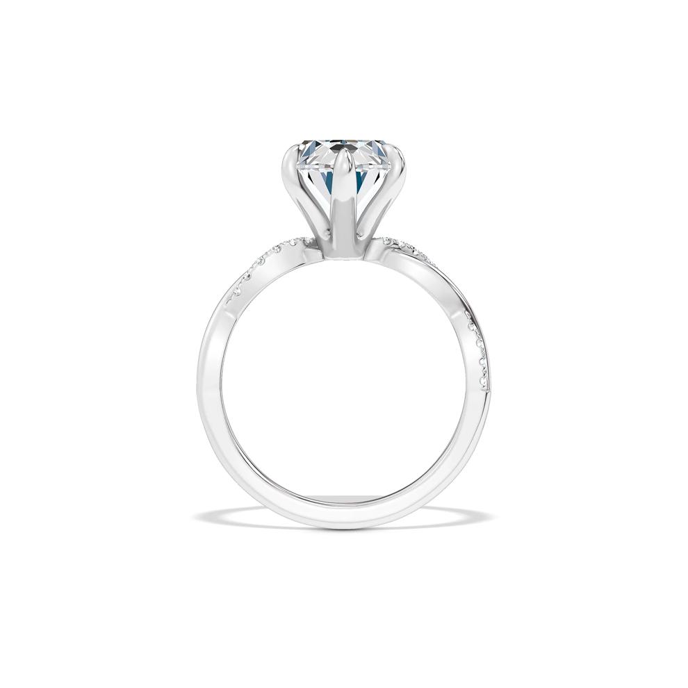 Lab Grown Diamond Marquise Center Twist Shank Engagement Ring in 14K White Gold (3 ct. tw.) – Image 2 of 4