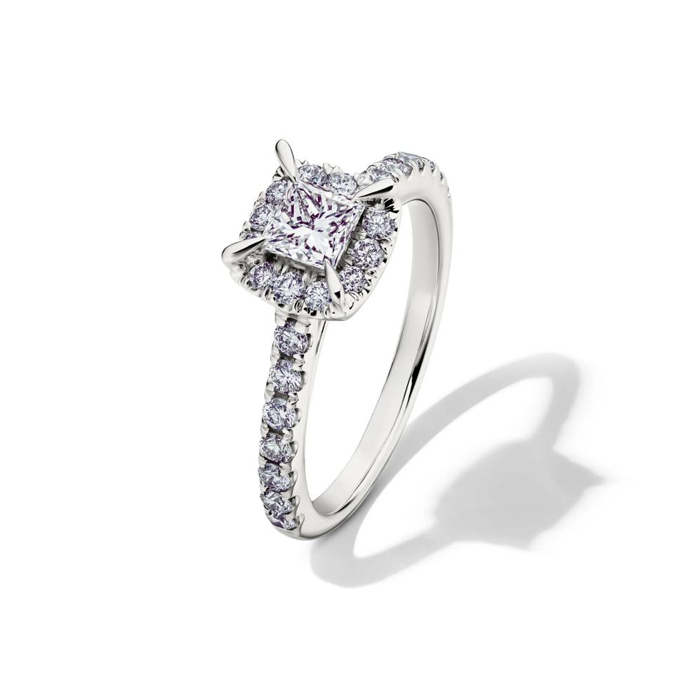 Princess-Cut Diamond Halo Bridal Set in 14K White Gold (1 1/2 ct. tw.) – Image 4 of 7