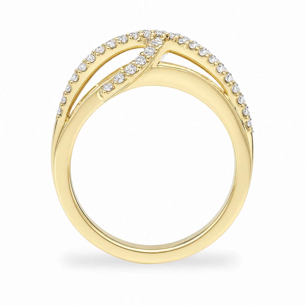 Diamond Multi-Row Ring in 10K Yellow Gold (1 ct. tw.) – Image 3 of 4