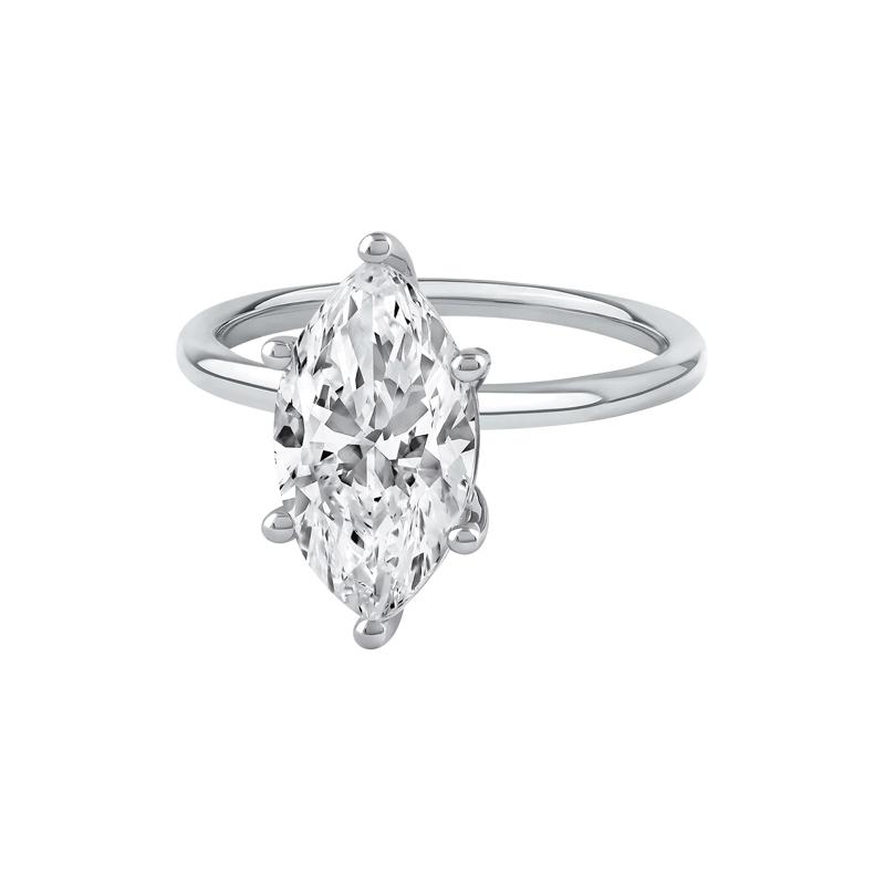 Lab Grown Diamond Solitaire Marquise Engagement Ring in Platinum &#40;3 ct.&#41; – Image 4 of 4
