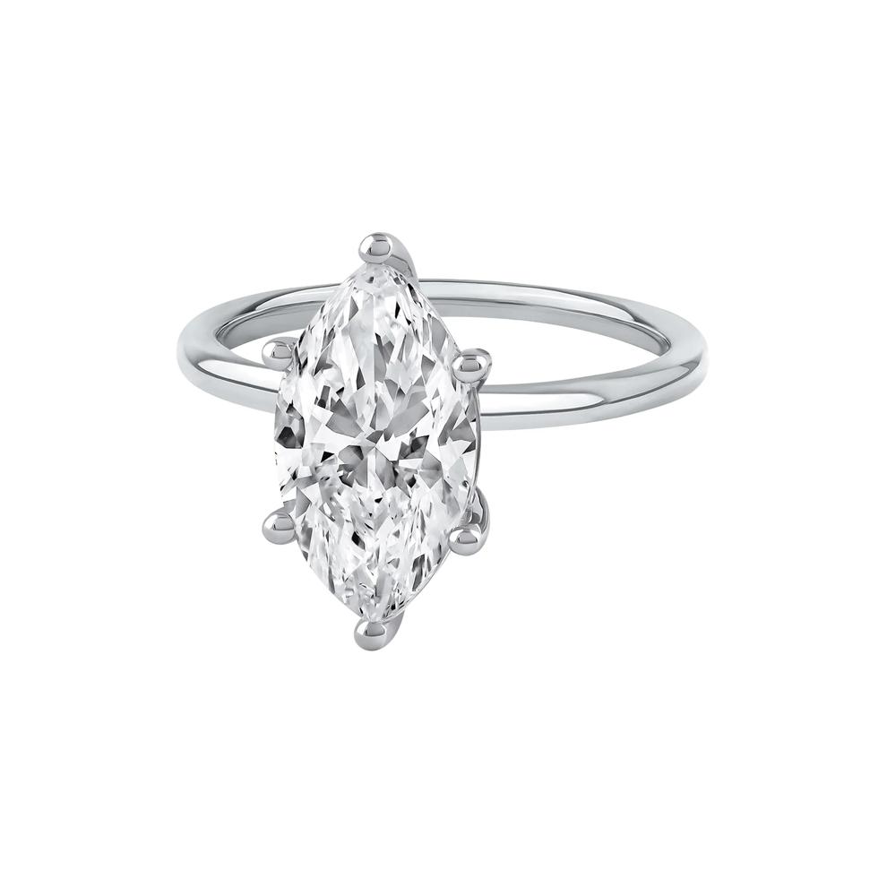 Lab Grown Diamond Solitaire Marquise Engagement Ring in Platinum (3 ct.) – Image 4 of 4