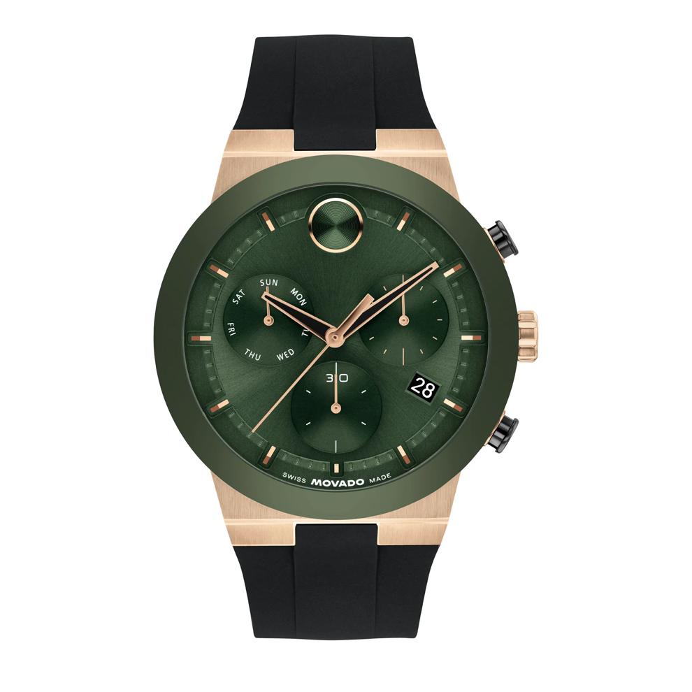 Men's Bold Fusion Watch in Black Silicone and Gold-Tone Stainless Steel, 44MM – Image 1 of 3