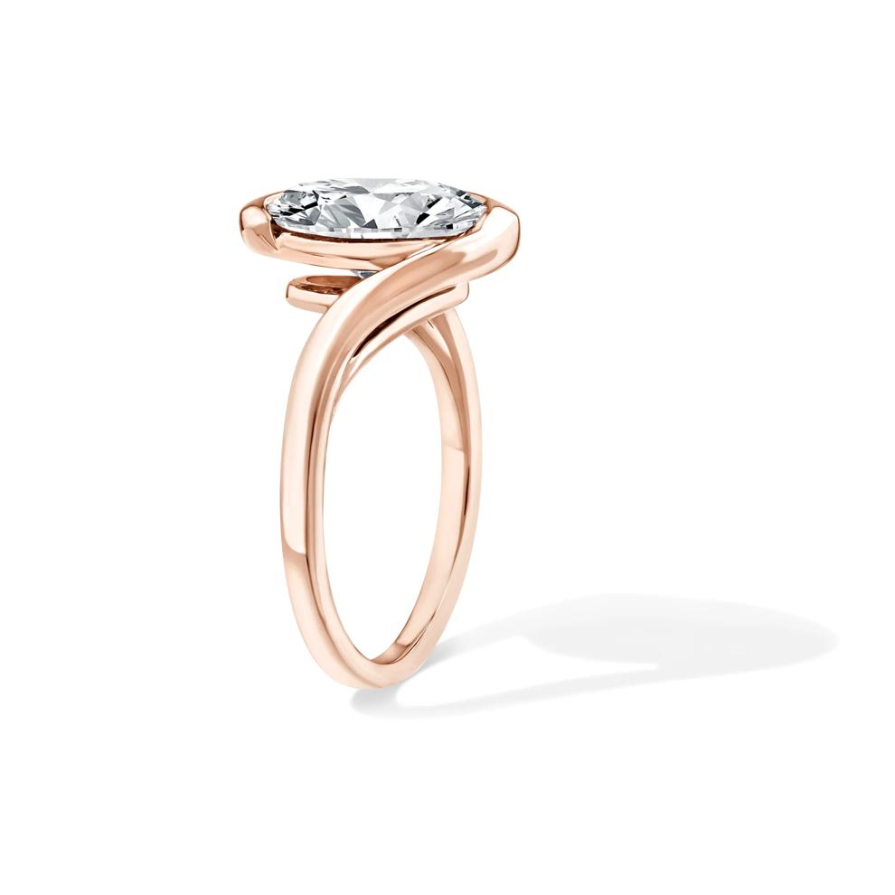 Lab Grown Diamond Oval Solitaire Engagement Ring in 14K Rose Gold (3 ct.) – Image 3 of 4