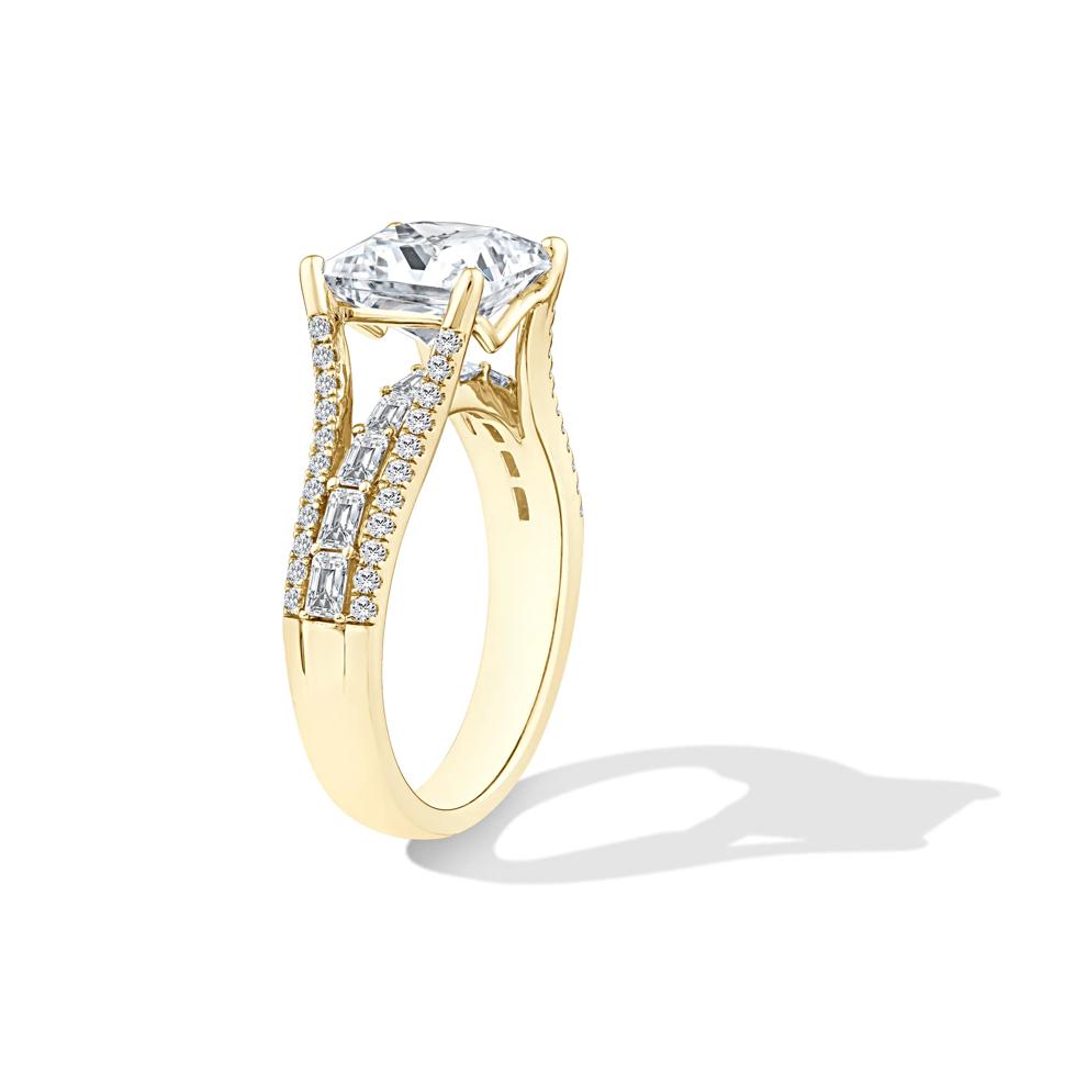 Lab Grown Diamond Princess-Cut Center Engagement Ring in 10K Yellow Gold (3 3/4 ct. tw.) – Image 3 of 4